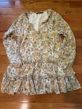 Sportsgirl Black Label Floral Trim Top